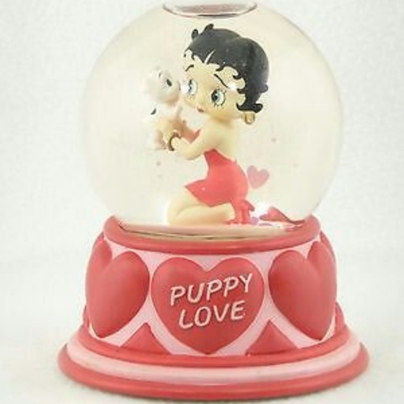 Music Box Co. Betty Boop Puppy Love Snow Globe - Picture 1 of 4